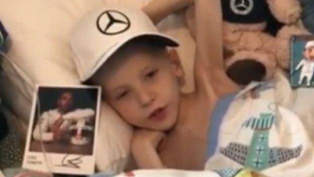 Lewis Hamilton’s team flies F1 car out to ill ‘spirit angel’ boy
